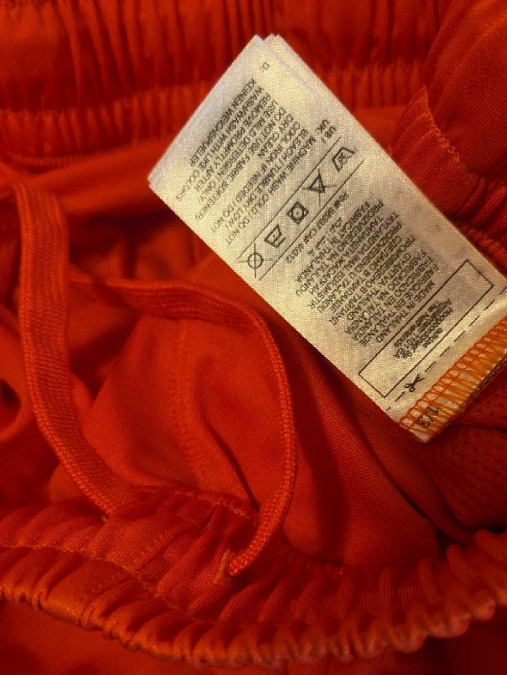 adidas Bright Orange Shorts with White Trim and Basketball Logo - Picture 5 of 5